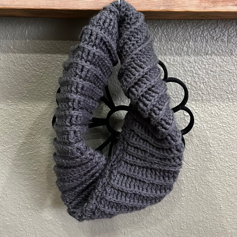 Handmade Grey Infinity Scarf.